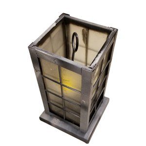 Gothic Gray Windowed Candle Set for Rustic Farmhouse Shabby Chic Decor and NEW